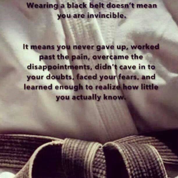 Being a black belt